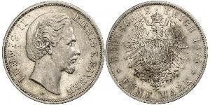 5 Mark Kingdom of Bavaria (1806 - 1918) Silver Ludwig II of Bavaria (1845 – 1886)