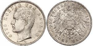 5 Mark Kingdom of Bavaria (1806 - 1918) Silver Otto of Bavaria (1848 – 1916)