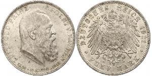 5 Mark Kingdom of Bavaria (1806 - 1918) Silver Otto of Bavaria (1848 – 1916)