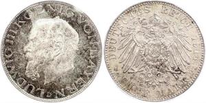 5 Mark Kingdom of Bavaria (1806 - 1918) Silver Ludwig III of Bavaria (1845 – 1921)