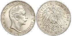 5 Mark Kingdom of Prussia (1701-1918) Silver Wilhelm II, German Emperor (1859-1941)