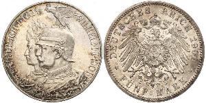 5 Mark Kingdom of Prussia (1701-1918) Silver Wilhelm II, German Emperor (1859-1941)