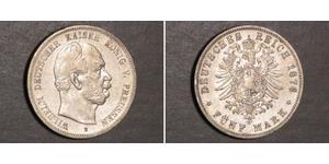 5 Mark Kingdom of Prussia (1701-1918) Silver Wilhelm I, German Emperor (1797-1888)