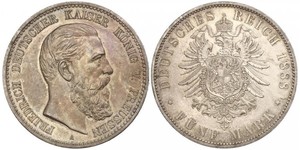5 Mark Kingdom of Prussia (1701-1918) Silver Frederick III, German Emperor (1831-1888)