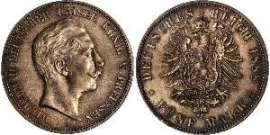 5 Mark Kingdom of Prussia (1701-1918) Silver Wilhelm II, German Emperor (1859-1941)