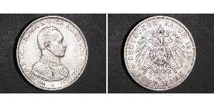 5 Mark Kingdom of Prussia (1701-1918) Silver Wilhelm II, German Emperor (1859-1941)