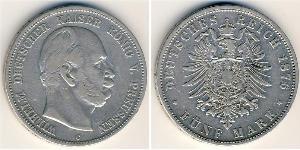 5 Mark Kingdom of Prussia (1701-1918) Silver Wilhelm I, German Emperor (1797-1888)