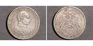5 Mark Kingdom of Prussia (1701-1918) Silver Wilhelm II, German Emperor (1859-1941)
