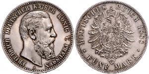 5 Mark Kingdom of Prussia (1701-1918) Silver Frederick III, German Emperor (1831-1888)