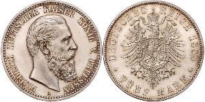 5 Mark Kingdom of Prussia (1701-1918) Silver Frederick III, German Emperor (1831-1888)