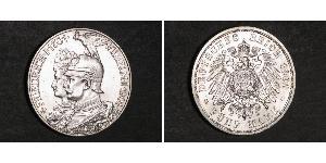 5 Mark Kingdom of Prussia (1701-1918) Silver Wilhelm II, German Emperor (1859-1941)