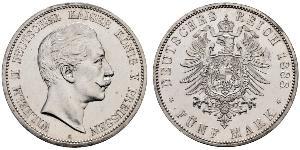 5 Mark Kingdom of Prussia (1701-1918) Silver Wilhelm II, German Emperor (1859-1941)