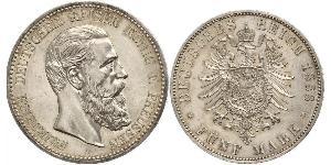 5 Mark Kingdom of Prussia (1701-1918) Silver Frederick III, German Emperor (1831-1888)