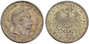 5 Mark Kingdom of Prussia (1701-1918) Silver Wilhelm II, German Emperor (1859-1941)