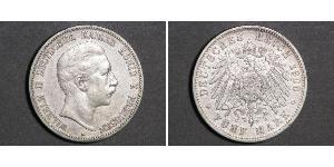 5 Mark Kingdom of Prussia (1701-1918) Silver Wilhelm II, German Emperor (1859-1941)