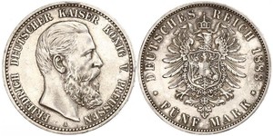 5 Mark Kingdom of Prussia (1701-1918) Silver Frederick III, German Emperor (1831-1888)