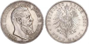 5 Mark Kingdom of Prussia (1701-1918) Silver Frederick III, German Emperor (1831-1888)