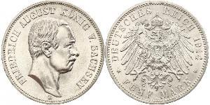 5 Mark Kingdom of Saxony (1806 - 1918) Silver Frederick Augustus III of Saxony (1865-1932)