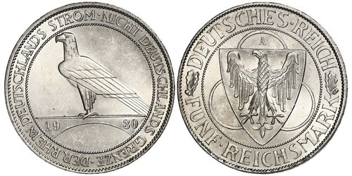 5 Mark Weimar Republic (1918-1933) Silver 