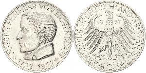 5 Mark West Germany (1949-1990) Silver Joseph Freiherr von Eichendorff