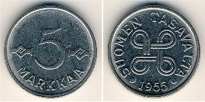 5 Mark Finland (1917 - ) Steel/Nickel 