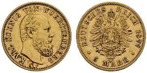 5 Mark Kingdom of Württemberg (1806-1918) 金 卡尔一世 (符腾堡)