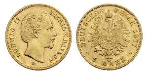 5 Mark 巴伐利亞王國 (1806 - 1918) 金 路德维希二世 (巴伐利亚)