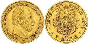 5 Mark 普魯士王國 (1701 - 1918) 金 威廉一世 (德国)