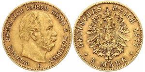 5 Mark 普魯士王國 (1701 - 1918) 金 威廉一世 (德国)