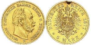 5 Mark 普魯士王國 (1701 - 1918) 金 威廉一世 (德国)