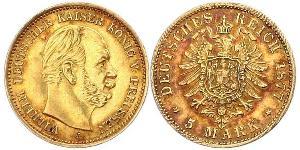 5 Mark 普魯士王國 (1701 - 1918) 金 威廉一世 (德国)
