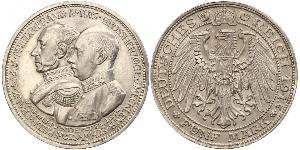 5 Mark Duchy of Mecklenburg-Schwerin (1352-1918) 銀 Frederick Francis IV, Grand Duke of Mecklenburg (1882 - 1945)
