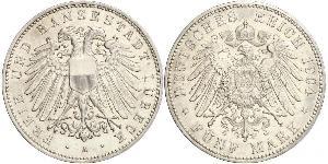 5 Mark Free City of Lübeck 銀 