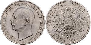 5 Mark 奥尔登堡大公国 (1814 - 1918) 銀 弗里德里希·奥古斯特三世 (萨克森国王)