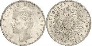 5 Mark 巴伐利亞王國 (1806 - 1918) 銀 奥托 (巴伐利亚国王)