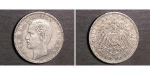 5 Mark 巴伐利亞王國 (1806 - 1918) 銀 奥托 (巴伐利亚国王)