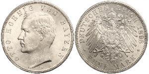 5 Mark 巴伐利亞王國 (1806 - 1918) 銀 奥托 (巴伐利亚国王)