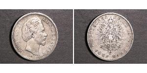 5 Mark 巴伐利亞王國 (1806 - 1918) 銀 路德维希二世 (巴伐利亚)