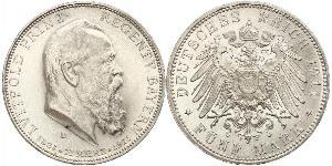 5 Mark 巴伐利亞王國 (1806 - 1918) 銀 奥托 (巴伐利亚国王)