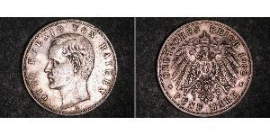 5 Mark 巴伐利亞王國 (1806 - 1918) 銀 奥托 (巴伐利亚国王)