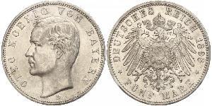 5 Mark 巴伐利亞王國 (1806 - 1918) 銀 奥托 (巴伐利亚国王)