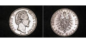 5 Mark 巴伐利亞王國 (1806 - 1918) 銀 路德维希二世 (巴伐利亚)
