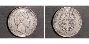 5 Mark 巴伐利亞王國 (1806 - 1918) 銀 路德维希二世 (巴伐利亚)
