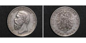 5 Mark 巴登大公國 (1806 - 1918) 銀 弗里德里希一世 (巴登)