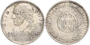 5 Mark 德意志帝國 (1871 - 1918) 銀 戈特霍尔德·埃夫莱姆·莱辛