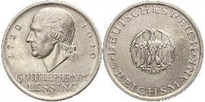 5 Mark 德意志帝國 (1871 - 1918) 銀 戈特霍尔德·埃夫莱姆·莱辛