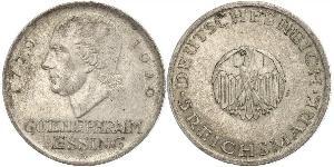 5 Mark 德意志帝國 (1871 - 1918) 銀 戈特霍尔德·埃夫莱姆·莱辛