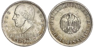 5 Mark 德意志帝國 (1871 - 1918) 銀 戈特霍尔德·埃夫莱姆·莱辛