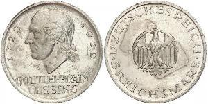 5 Mark 德意志帝國 (1871 - 1918) 銀 戈特霍尔德·埃夫莱姆·莱辛