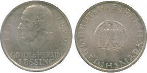 5 Mark 德意志帝國 (1871 - 1918) 銀 戈特霍尔德·埃夫莱姆·莱辛